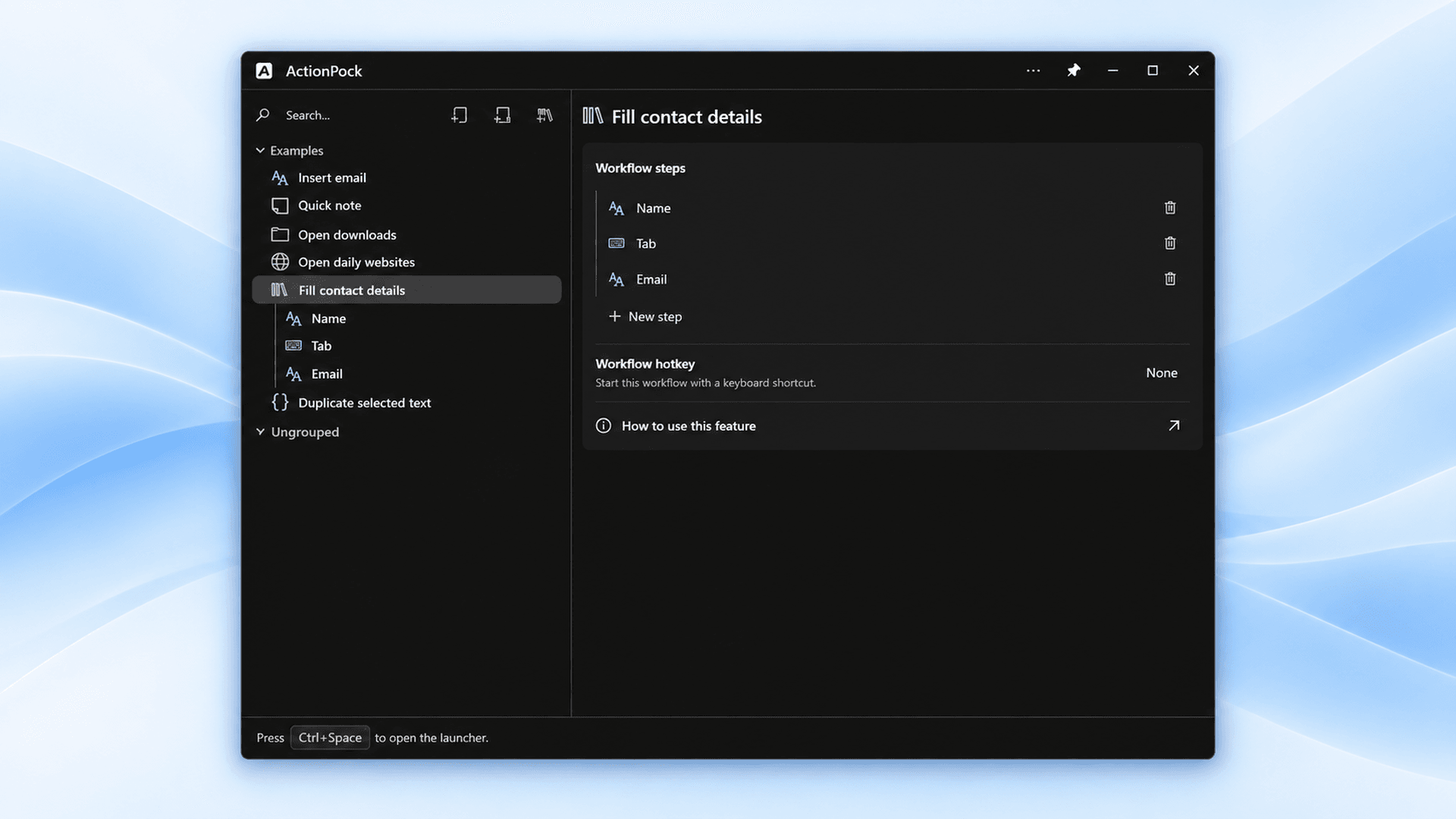 Building a workflow step in ActionPock
